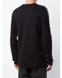 schwarzer Pullover mit einem Rundhalsausschnitt von Balmain