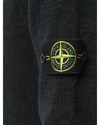 schwarzer Pullover mit einem Rundhalsausschnitt von Stone Island