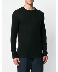 schwarzer Pullover mit einem Rundhalsausschnitt von Avant Toi