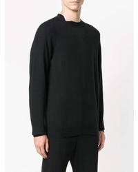 schwarzer Pullover mit einem Rundhalsausschnitt von Mauro Grifoni
