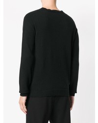schwarzer Pullover mit einem Rundhalsausschnitt von Mauro Grifoni