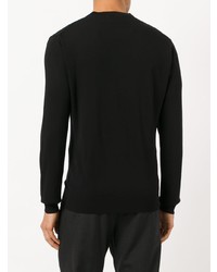 schwarzer Pullover mit einem Rundhalsausschnitt von DSQUARED2