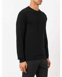 schwarzer Pullover mit einem Rundhalsausschnitt von DSQUARED2