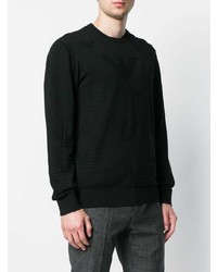 schwarzer Pullover mit einem Rundhalsausschnitt von Emporio Armani