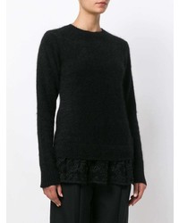 schwarzer Pullover mit einem Rundhalsausschnitt von Comme Des Garçons Noir Kei Ninomiya