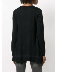 schwarzer Pullover mit einem Rundhalsausschnitt von Sottomettimi