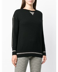 schwarzer Pullover mit einem Rundhalsausschnitt von Lorena Antoniazzi