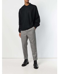 schwarzer Pullover mit einem Rundhalsausschnitt von Jil Sander