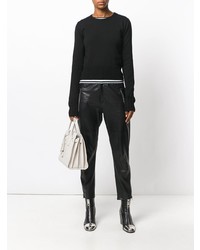 schwarzer Pullover mit einem Rundhalsausschnitt von Saint Laurent