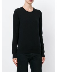 schwarzer Pullover mit einem Rundhalsausschnitt von N.Peal