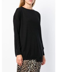 schwarzer Pullover mit einem Rundhalsausschnitt von Snobby Sheep