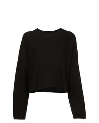 schwarzer Pullover mit einem Rundhalsausschnitt von RtA