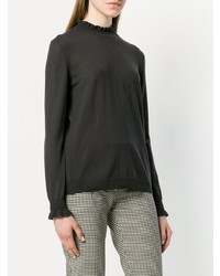 schwarzer Pullover mit einem Rundhalsausschnitt von Luisa Cerano