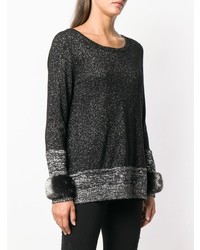 schwarzer Pullover mit einem Rundhalsausschnitt von Blumarine