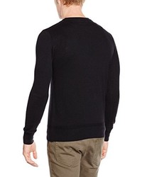 schwarzer Pullover mit einem Rundhalsausschnitt von Schott NYC