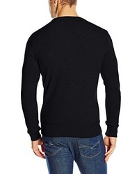 schwarzer Pullover mit einem Rundhalsausschnitt von Schott NYC