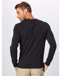 schwarzer Pullover mit einem Rundhalsausschnitt von Scotch & Soda