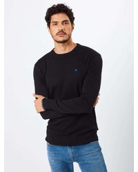 schwarzer Pullover mit einem Rundhalsausschnitt von Scotch & Soda