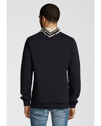 schwarzer Pullover mit einem Rundhalsausschnitt von Scotch & Soda