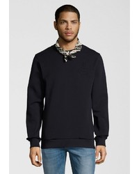 schwarzer Pullover mit einem Rundhalsausschnitt von Scotch & Soda