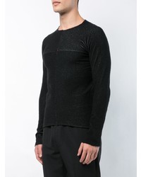 schwarzer Pullover mit einem Rundhalsausschnitt von Ma+