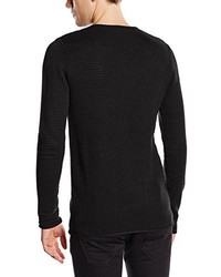 schwarzer Pullover mit einem Rundhalsausschnitt von Selected Homme