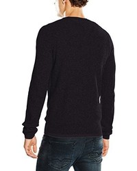 schwarzer Pullover mit einem Rundhalsausschnitt von Selected Homme