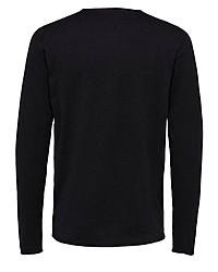 schwarzer Pullover mit einem Rundhalsausschnitt von Selected Homme