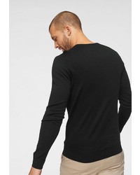 schwarzer Pullover mit einem Rundhalsausschnitt von Selected Homme