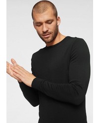 schwarzer Pullover mit einem Rundhalsausschnitt von Selected Homme