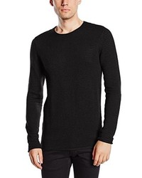 schwarzer Pullover mit einem Rundhalsausschnitt von Selected Homme