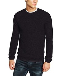 schwarzer Pullover mit einem Rundhalsausschnitt von Selected Homme
