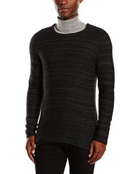 schwarzer Pullover mit einem Rundhalsausschnitt von Selected Homme