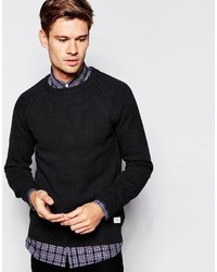 schwarzer Pullover mit einem Rundhalsausschnitt von Selected