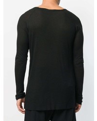 schwarzer Pullover mit einem Rundhalsausschnitt von Haider Ackermann