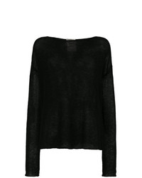 schwarzer Pullover mit einem Rundhalsausschnitt von Semicouture