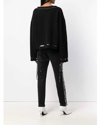 schwarzer Pullover mit einem Rundhalsausschnitt von MM6 MAISON MARGIELA