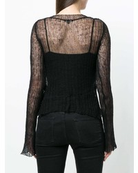 schwarzer Pullover mit einem Rundhalsausschnitt von Ann Demeulemeester