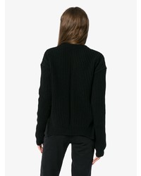 schwarzer Pullover mit einem Rundhalsausschnitt von Rick Owens