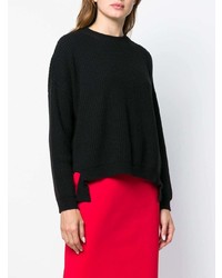 schwarzer Pullover mit einem Rundhalsausschnitt von Blugirl