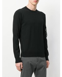 schwarzer Pullover mit einem Rundhalsausschnitt von Les Hommes