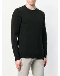 schwarzer Pullover mit einem Rundhalsausschnitt von Drumohr