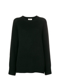 schwarzer Pullover mit einem Rundhalsausschnitt von Sminfinity