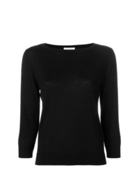 schwarzer Pullover mit einem Rundhalsausschnitt von Snobby Sheep