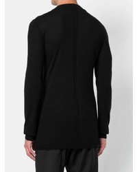 schwarzer Pullover mit einem Rundhalsausschnitt von Rick Owens