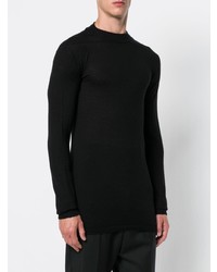 schwarzer Pullover mit einem Rundhalsausschnitt von Rick Owens