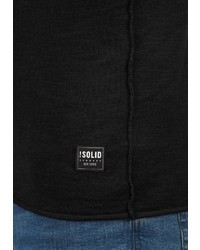 schwarzer Pullover mit einem Rundhalsausschnitt von Solid