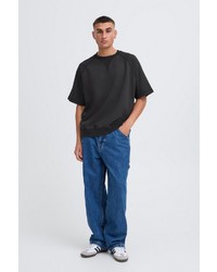 schwarzer Pullover mit einem Rundhalsausschnitt von Solid