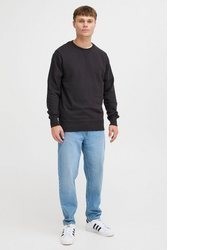 schwarzer Pullover mit einem Rundhalsausschnitt von Solid