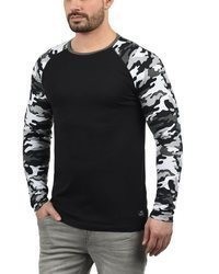 schwarzer Pullover mit einem Rundhalsausschnitt von Solid